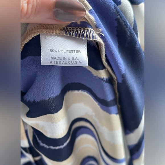 NWT MISA Los Angeles Karlina Blue and Cream Striped Women's Chiffon Mini Dress - Picture 8 of 12